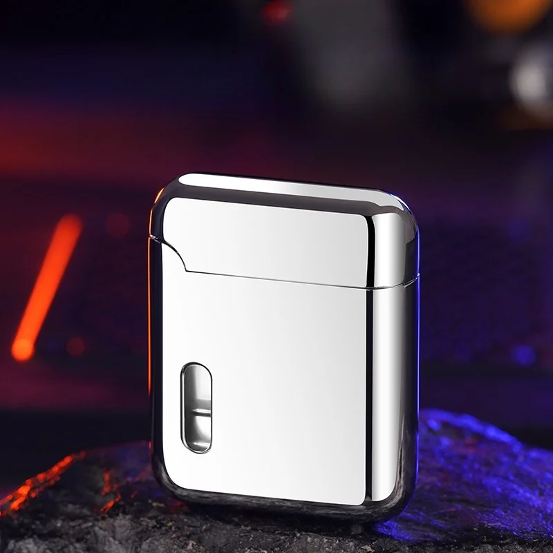 Новейшая надувная зажигалка для сигар с красным пламенем, ветрозащитный корпус из сплава, прозрачная вентиляционная зажигалка для сигарет и аксессуары для курения