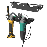 Angle Grinder Holder with Cord Hanger Wall Mount Organizer Bracket 2 Bay Stand Storage Rack for Cutters Polishers Workspace