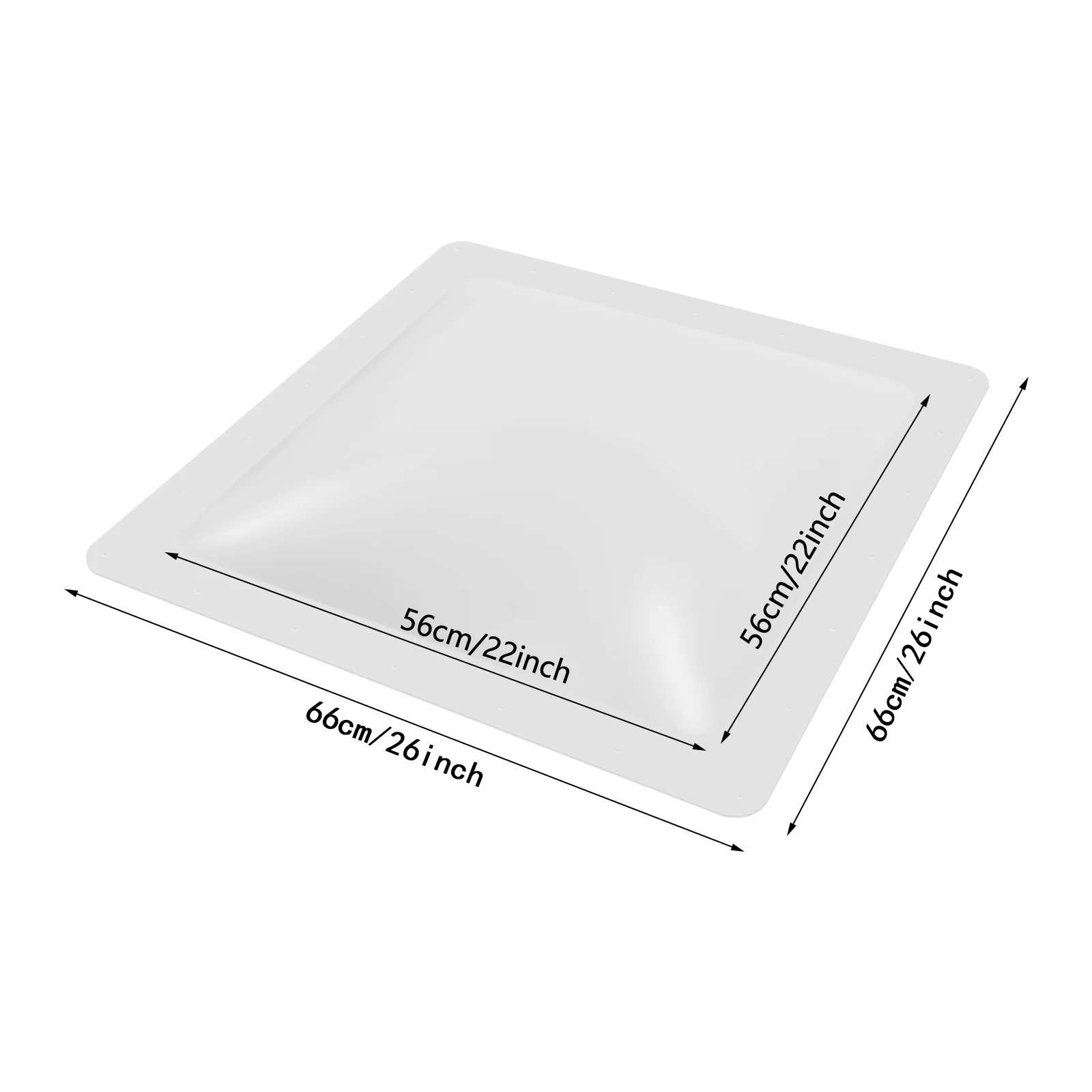

White PC 26*26in RV Skylight Outer Dome, RV Skylight Fits, Camper Skylight for Universal RVs, Campers