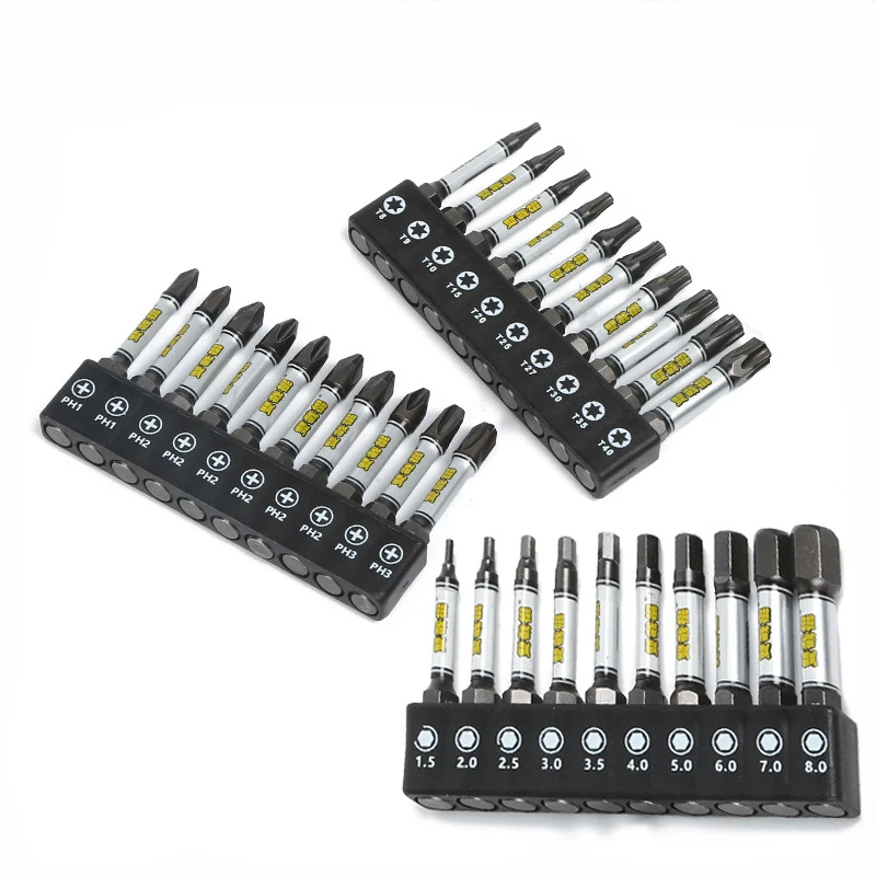 New 1/4 Screwdriver Bit Set Impact Drill Batch Head Torx Hexagonal Cross Head Magnetic Tamper Proof Screwdriver Bits