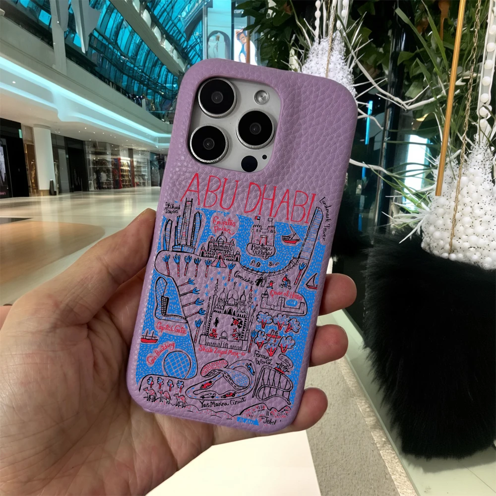 حافظة هاتف عاصمة ABU DHABI لهاتف آيفون 16 15 14 plus 13 12 11 pro max حافظة فاخرة مضادة للسقوط فوندا حافظات جرافيتي حضرية carcasa