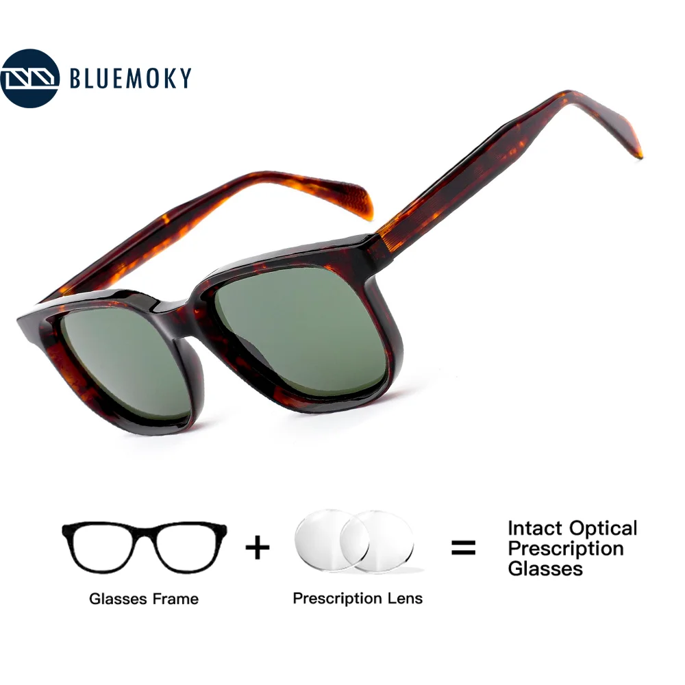 

BLUEMOKY Uv400 Polarized Acetate Myopia/Progressive Prescription Sunglasses Women Fashion Square Corrective Sun Glasses