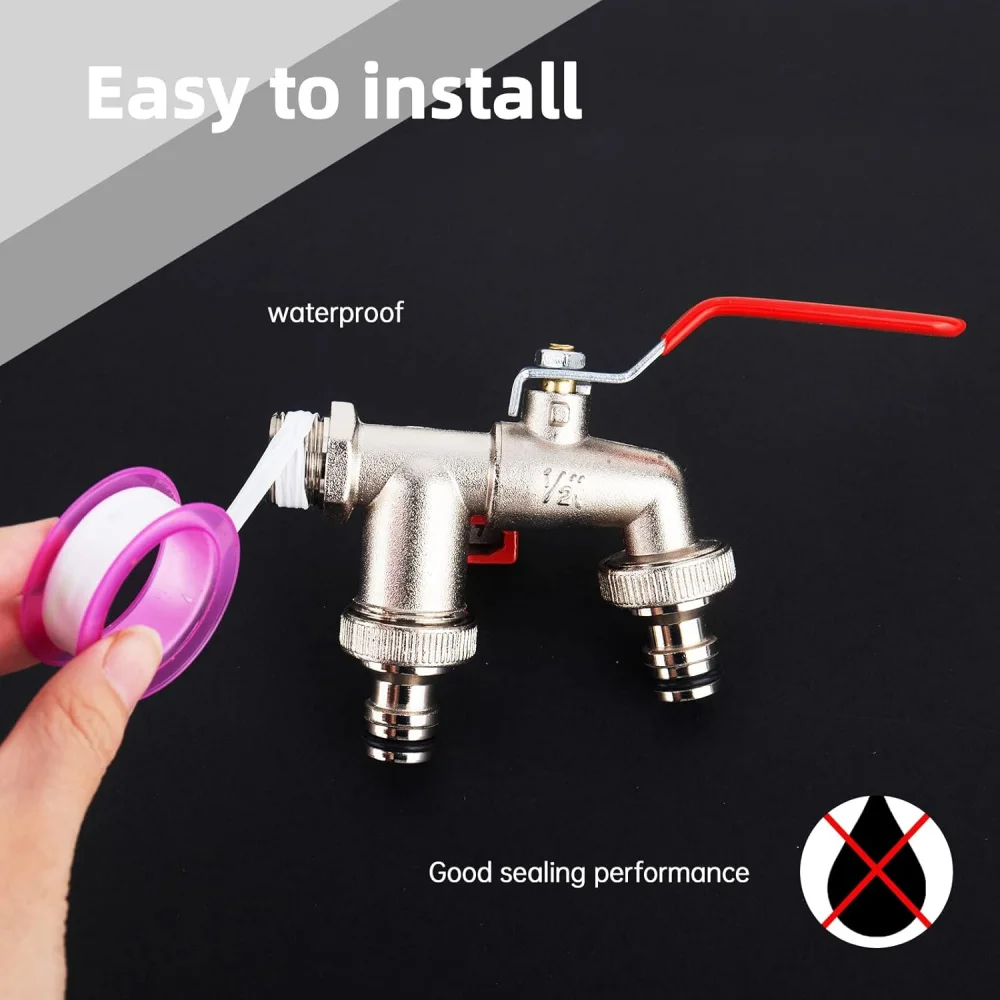 1Pc Gardening Tools Zinc Alloy Faucet 1/2 Inch Internal And External Threads Lever Handle For Easy Switching Water Supply Faucet