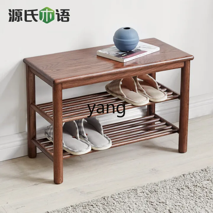 مقعد تغيير الأحذية من الخشب الصلب TGF، باب منزلي يرتدي الأحذية، مقعد من خشب البلوط، خزانة أحذية بسيطة للجلوس #3