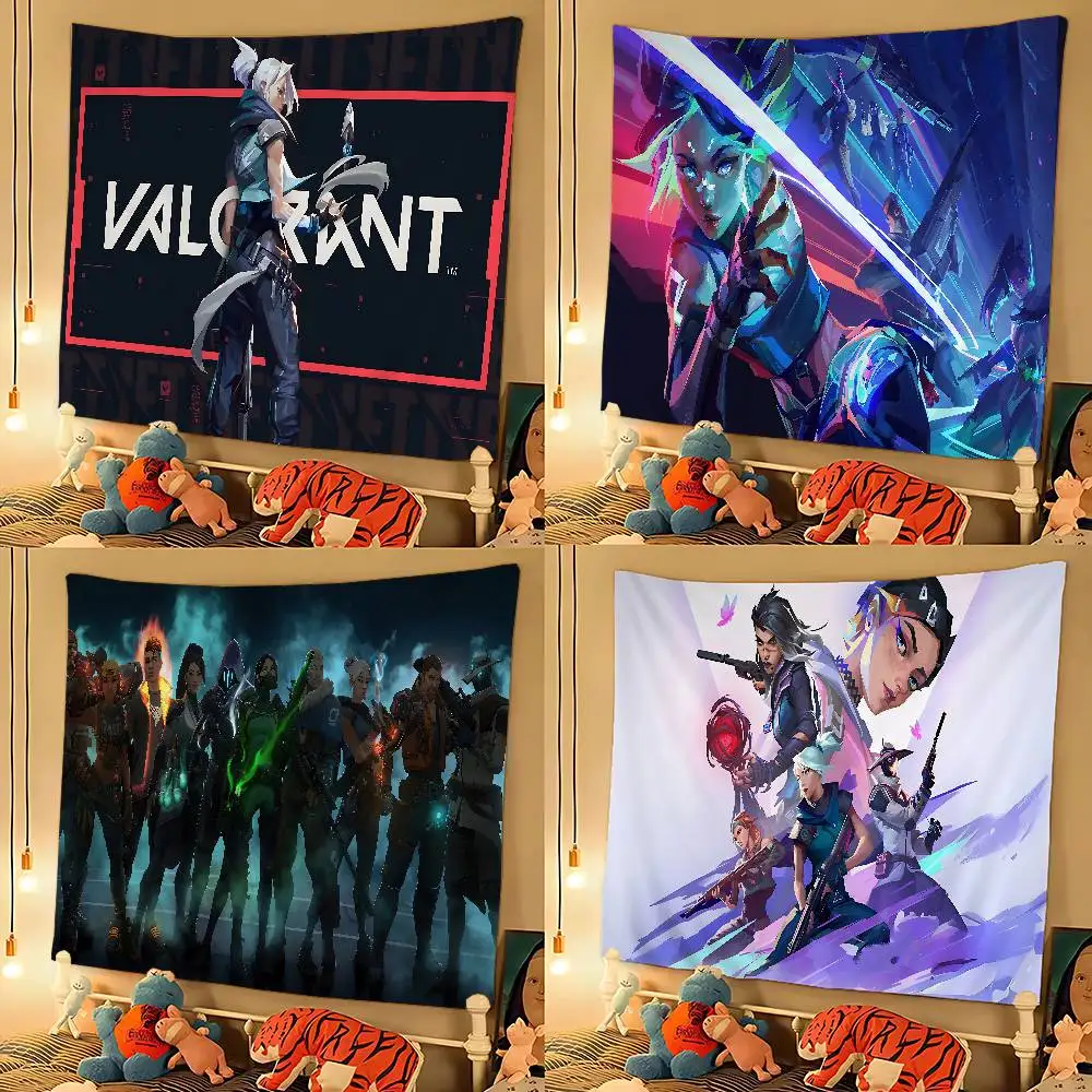 Hot Games V-Valorants Chart Tapestry for Living Room Home Dorm Decor Art Home Decor