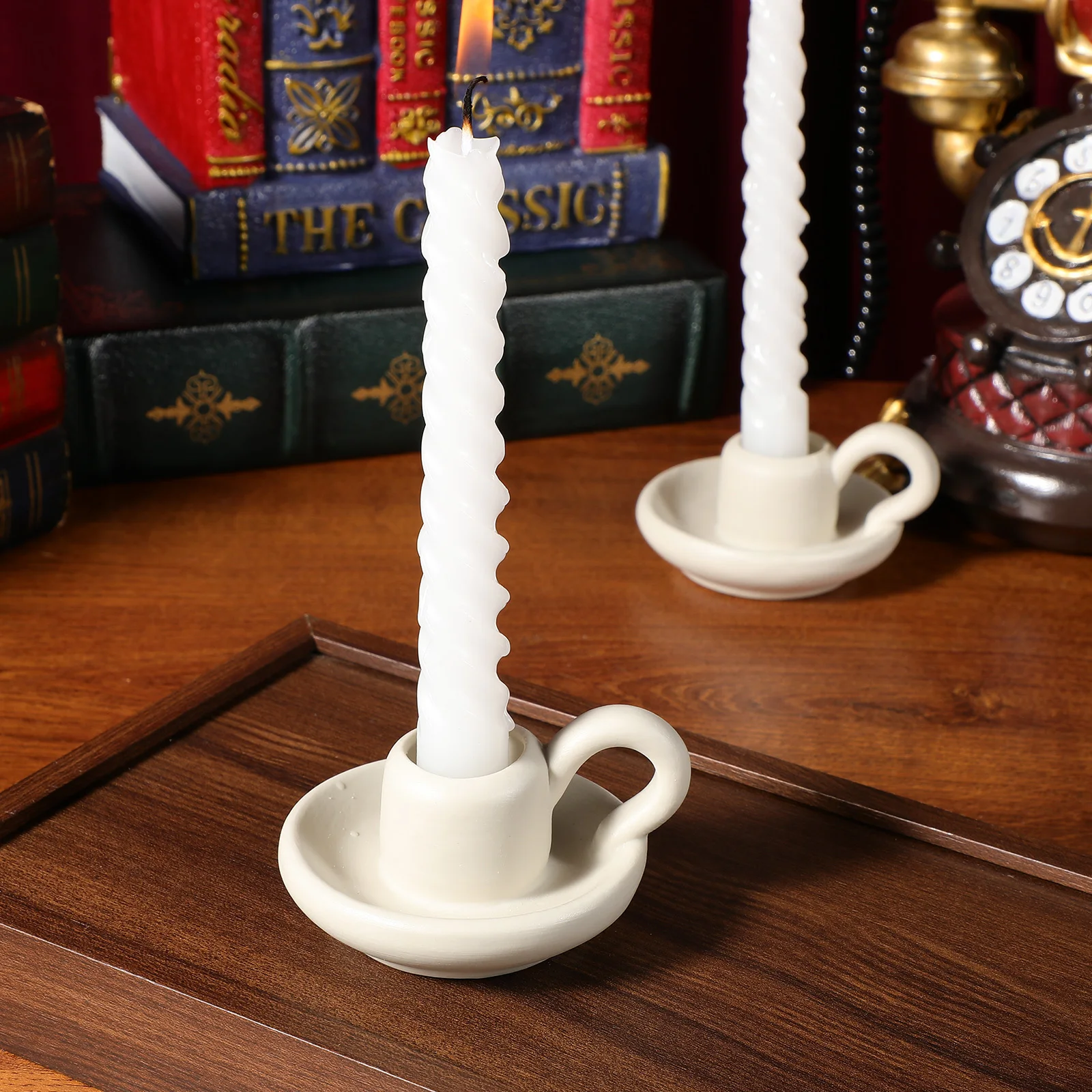 

2Pcs Ceramic Holder Nordic Trend Candlestick Creative Home Decor Table Ornament Dining Room Decoration Desktop