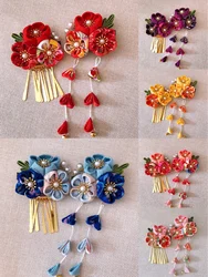 Japanese Hair Accessories Hairpins Kimono Photo Tassel Edge Clips Handmade Headdress Joinery Hairpins