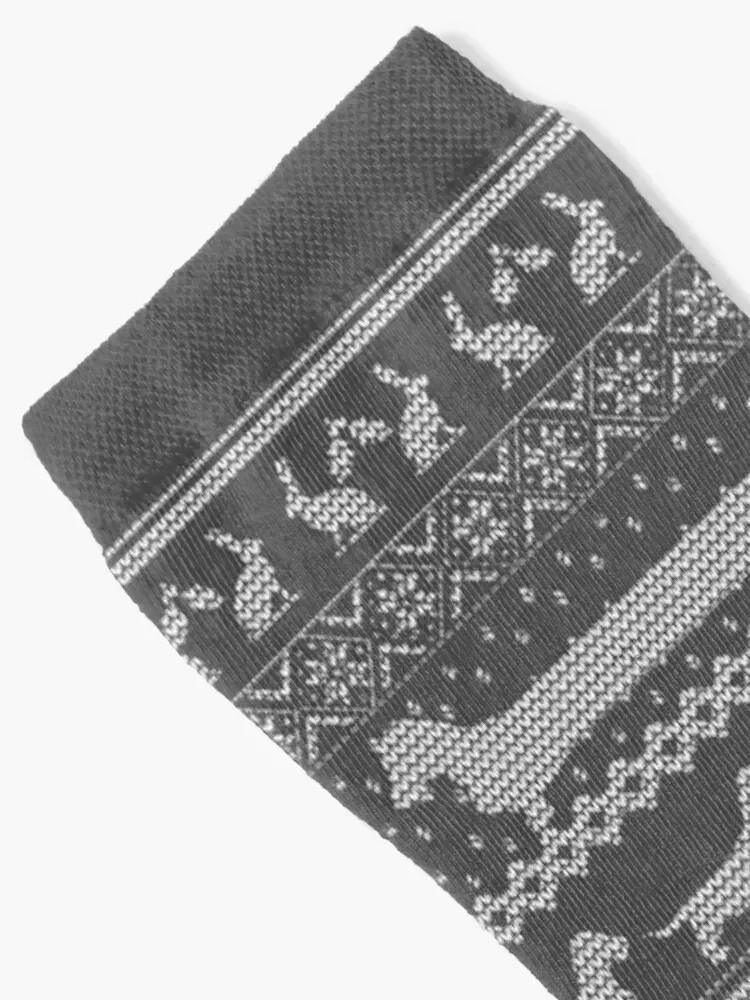 Ugly Christmas sweater dog edition - Rough haired Dachshund Socks Novelties luxe floor Christmas Designer Man Socks Women's