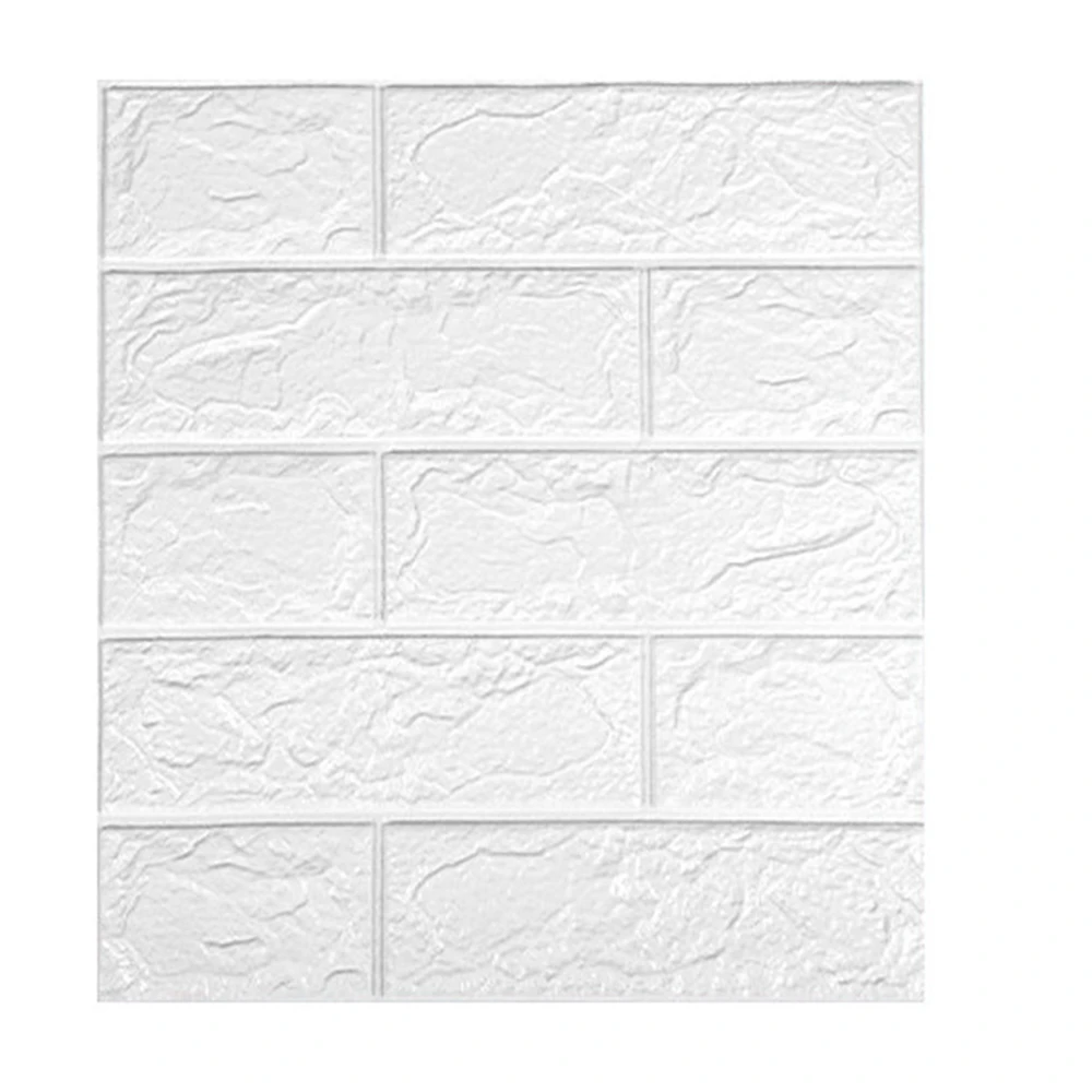 20PCS 35X38.5Cm Adesivi murali 3D Schiuma autoadesiva Brick Room Decor Carta da parati fai da te Decorazione da parete Adesivo da parete, Bianco