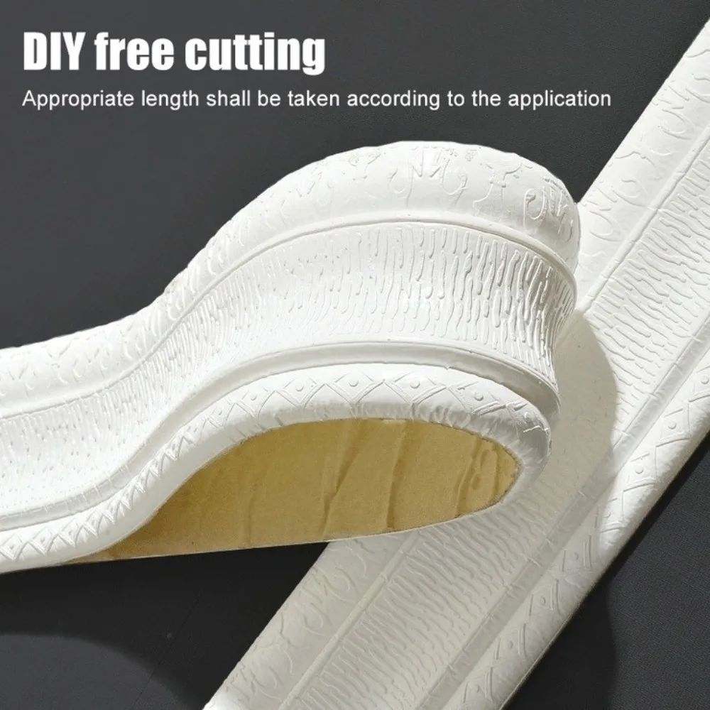 2.3 Meters * 8cm Fashion XPE Foam 3D Skirting Line Waterproof Self-adhesive Wall Stickers Thicken Home Decor Tiles Border Paper