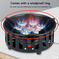 19800W Stainless Steel Camping Stove High-Power Strong Fire Tourist Gas Burner Portable Gas Stove with Electronic Ignition