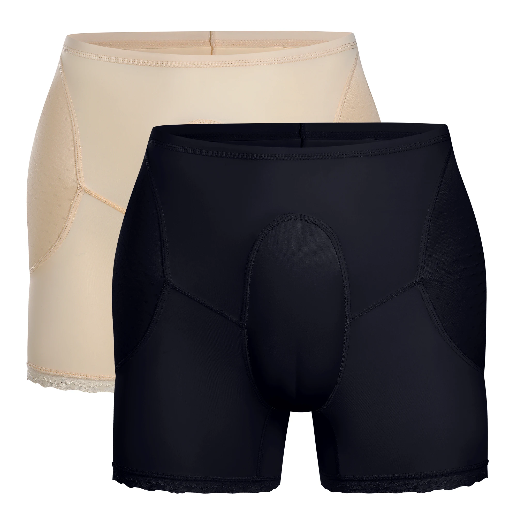 Calzoncillos bóxer acolchados para hombre con efecto de realce vaginal, con bolsa convexa para ocultar el camel toe, transpirables, para crossdresser