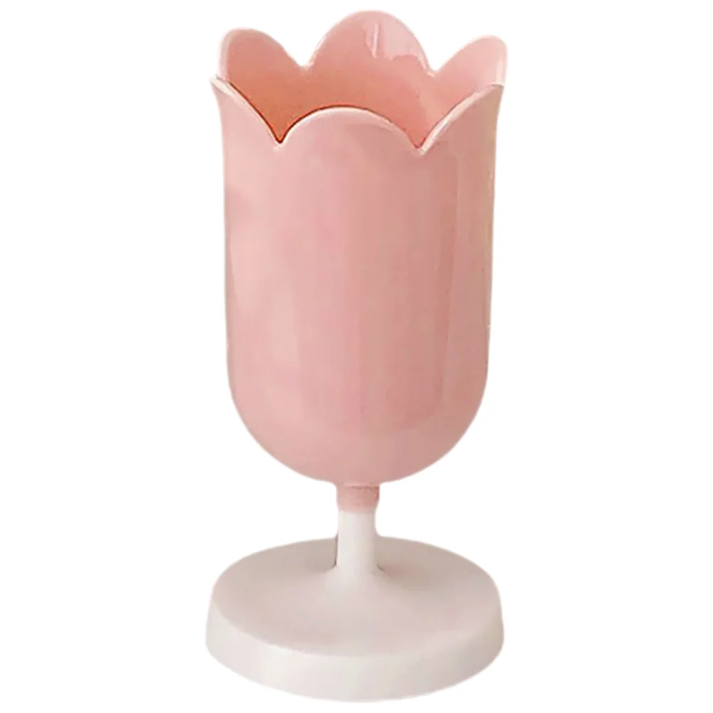 

Pink Office Decor Tulip Pen Holder Desktop Decoration Pencil Container Make up Brush