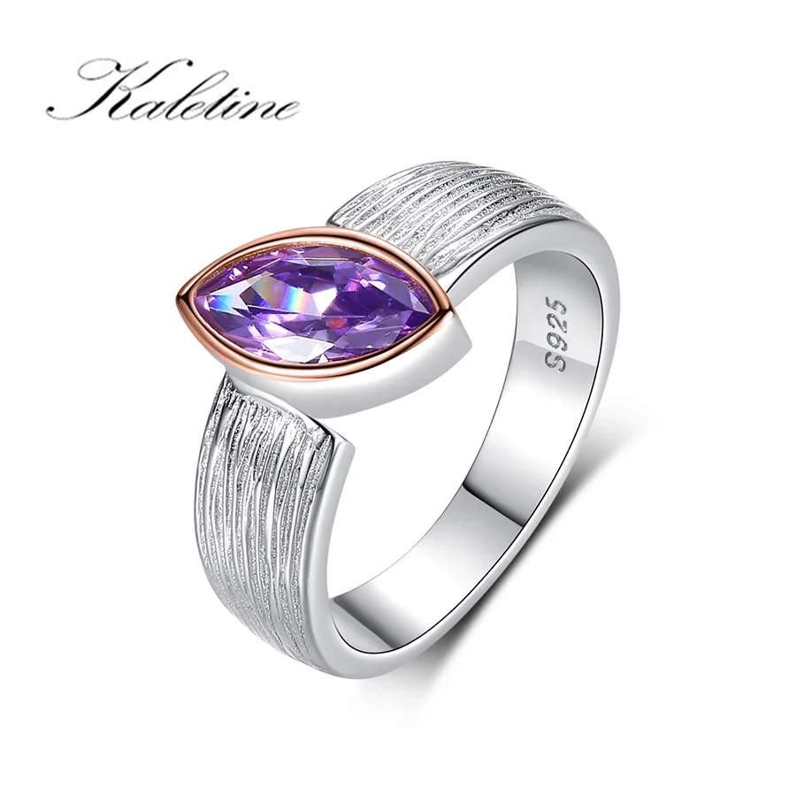 KALETINE Women's Evil Eye Ring Heart Shaped 925 Sterling Silver Ring Charm Cubic Zirconia Ring Banquet Wedding Girlfriend Gift