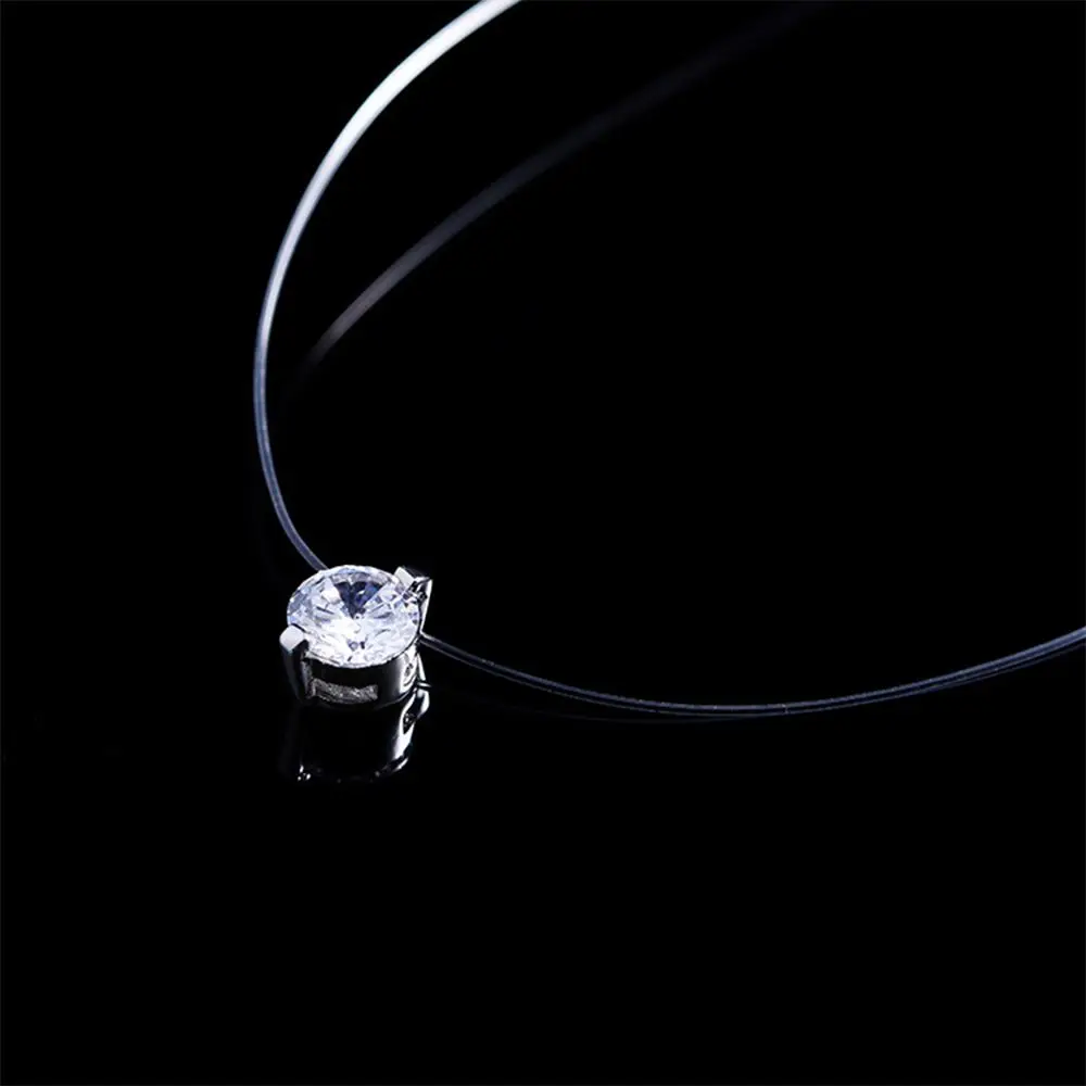 Fishline Clear Zircon Invisible Transparent Fishing Line Choker Jewelry Necklace Pendant DIY