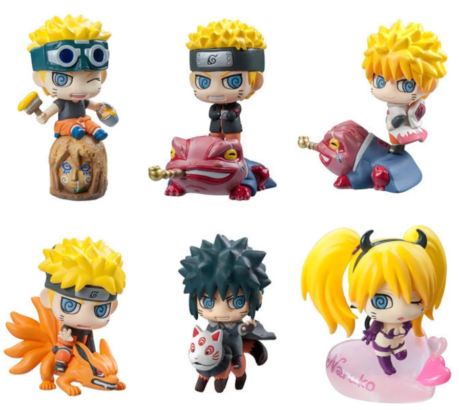 6 Stuks Kawaii Pop Muggenspray Oog | Xiao Artikel Q Versie Naruto Pop Display Cartoon Speelgoed Verjaardagscadeau