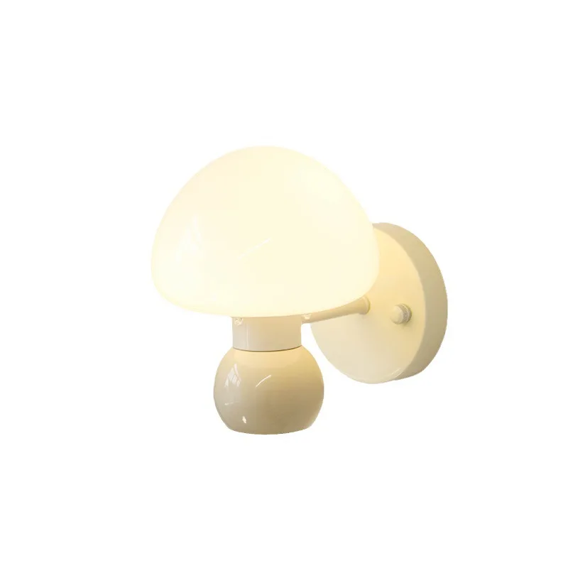 

Mushroom cream wind bedroom bedside lamp master bedroom wall lamp creative children's room wall lamp