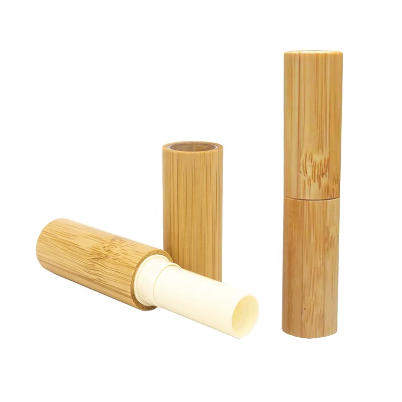 

lip gloss Bamboo Empty Lipstick Tubes Container Lipgloss Lip Balm Custom Biodegradable Luxury Tube Packaging Tubes Wholesale