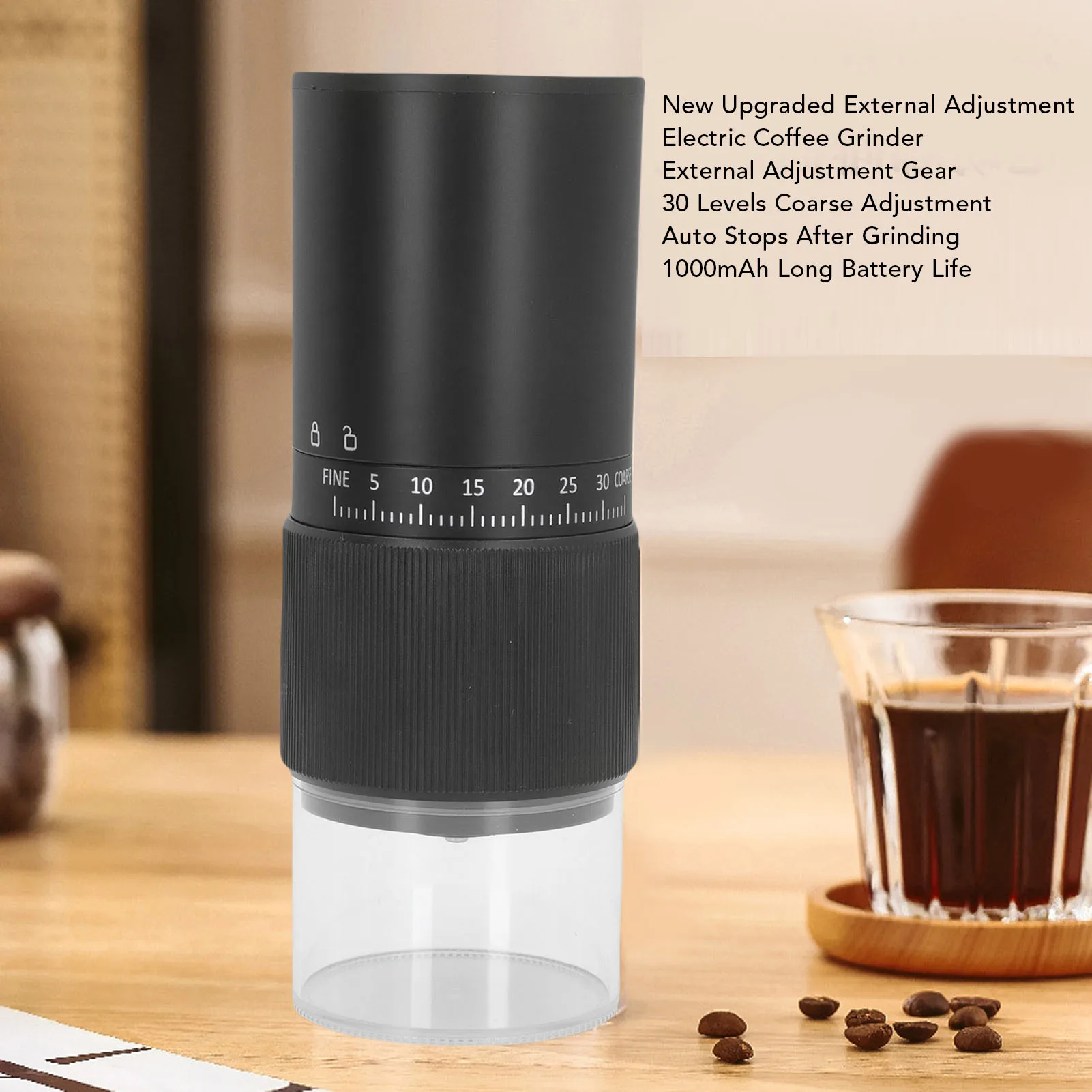 مطحنة القهوة الكهربائية المحمولة قابل للتعديل USB شحن السيراميك مخروطية لدغ مطحنة حبوب القهوة للمنزل السفر مكتب التخييم