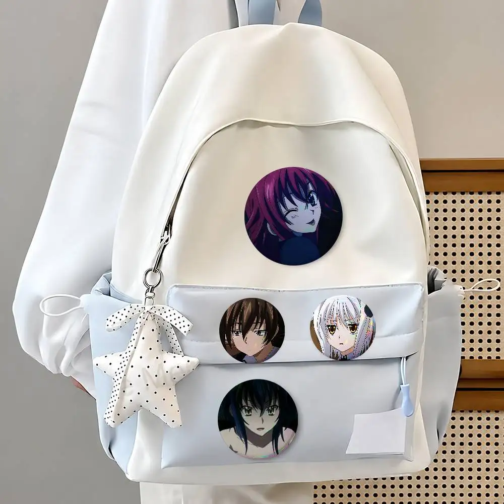 A-High School DxD Cute Cool Round Pin Badge Set For Anime Game Music Cartoon Fans Backpack Denim Jacket Hat Decoration