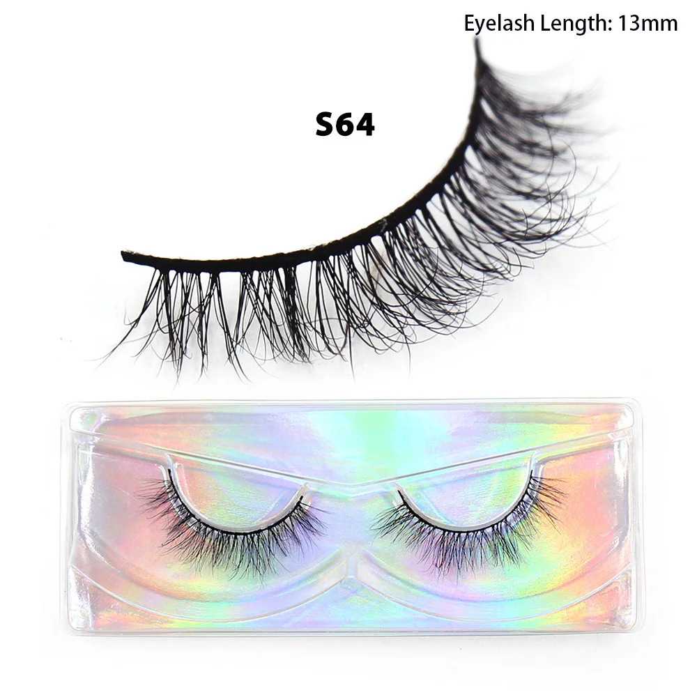 LEHUAMAO Maquiagem Korte Natuurlijke Nertsen Wimpers Pluizige Piekerige Wimpers Volume 12mm-15mm Valse Wimpers Wimper Extensio make-up