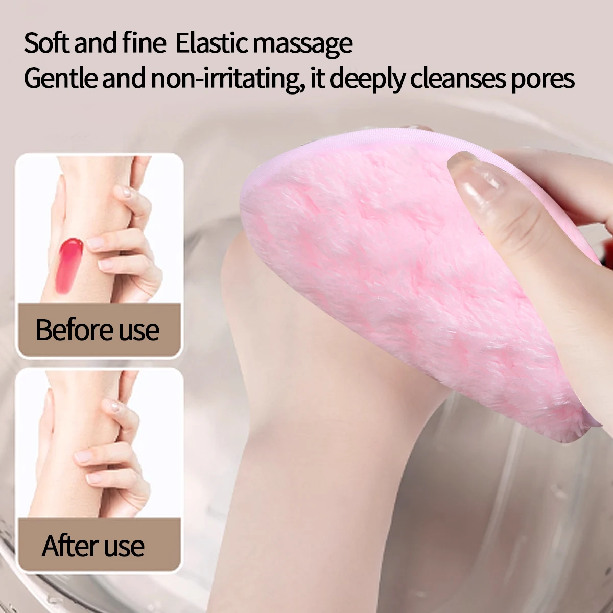 2個の大きな丸いレイジーフェイスウォッシュパフ、再利用可能なメイク落としとクリーニングパウダーパフ、多機能ポータブル美容ツール