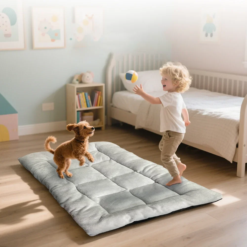 

Ультрамягкая плюшевая лежанка-диван для животных, прямоугольный коврик-подстилка из полиэстера для кошек и собак всех размеров, очаровательный диван-стиль