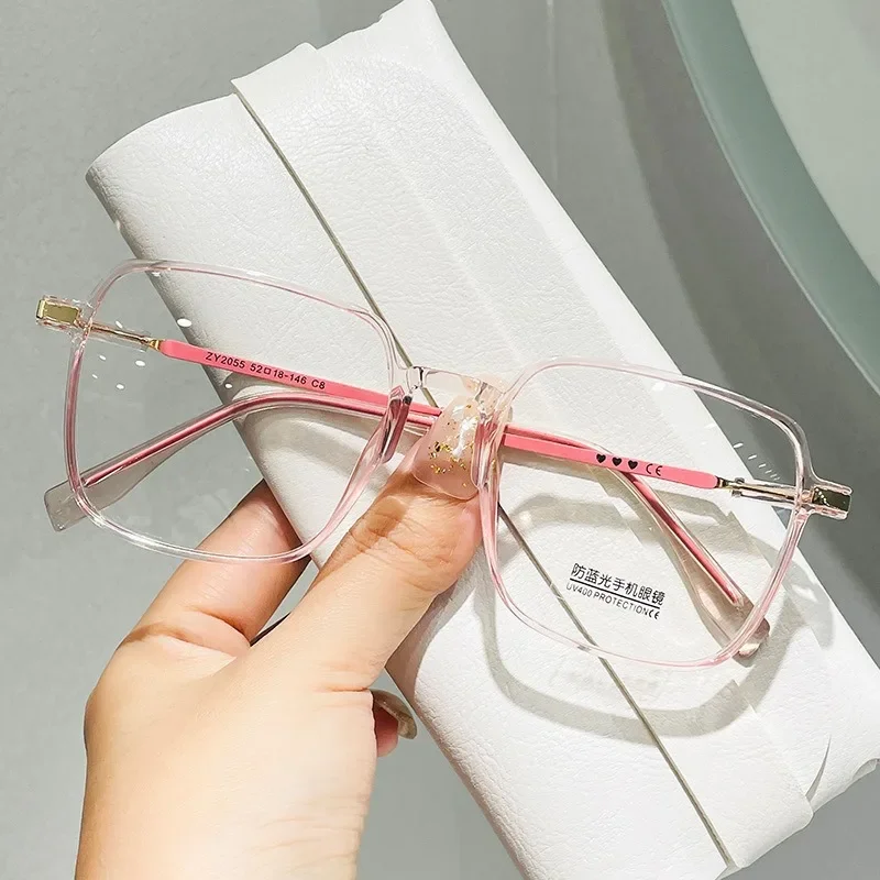 Square Anti-Blue Light Read Glasses for Women Retro Clear Frame Anti Radiation Reading Glasses Korean Style Transparent Glasses