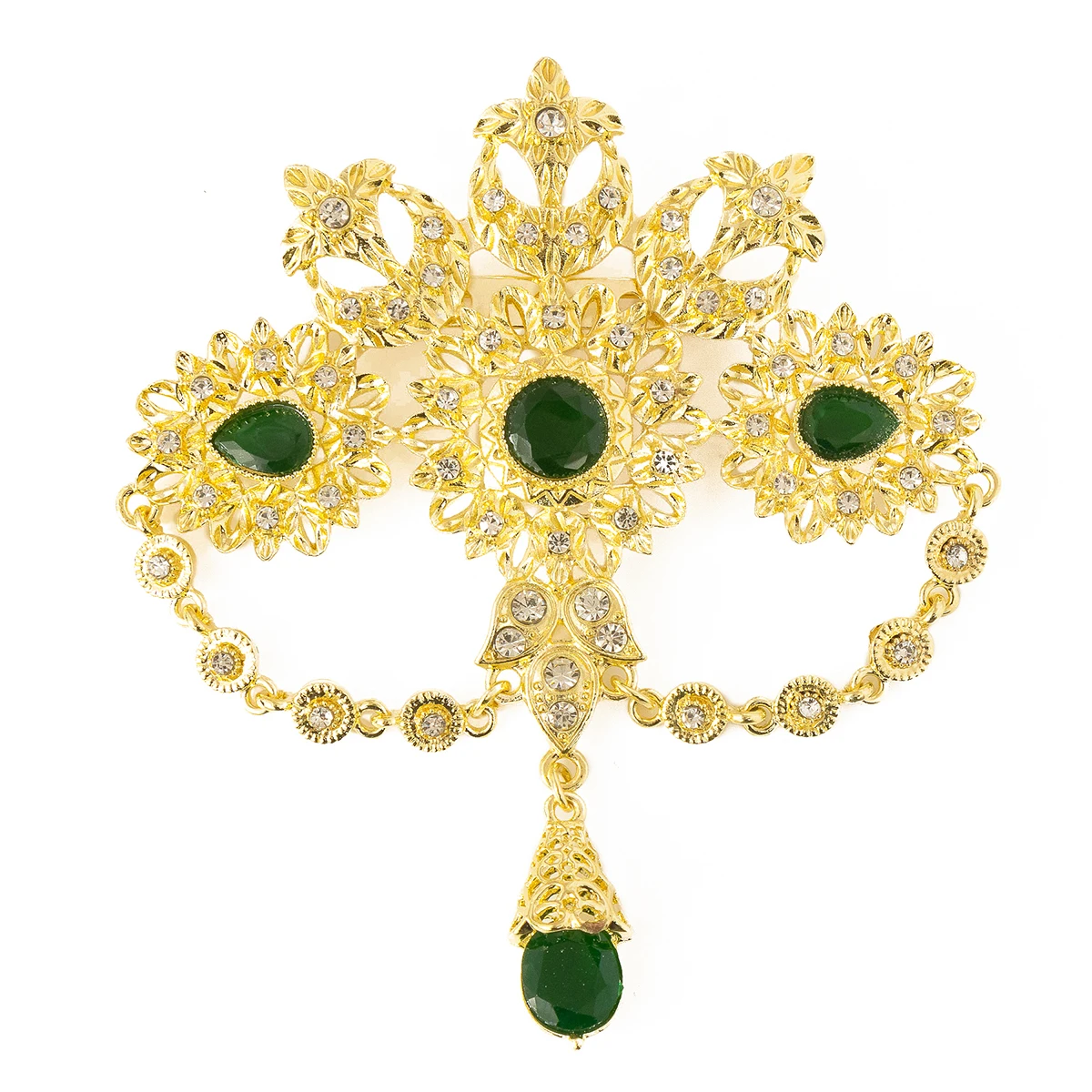 เข็มกลัดคริสตัลทรงหยดน้ำสไตล์โมร็อกโกสำหรับผู้หญิง แบรนด์ FATIMA STORE เหมาะสำหรับเจ้าสาวมุสลิมและชาวอาหรับ