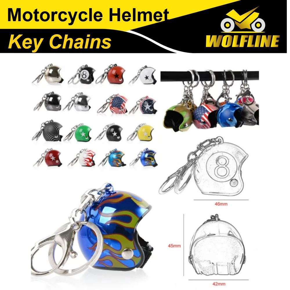 

Wolf Line Motorcycle Key Chain Motorbike Helmet KeyRings Xmas Christmas for Women Men Boy Girl Birthday Gift Toy 1 Piece