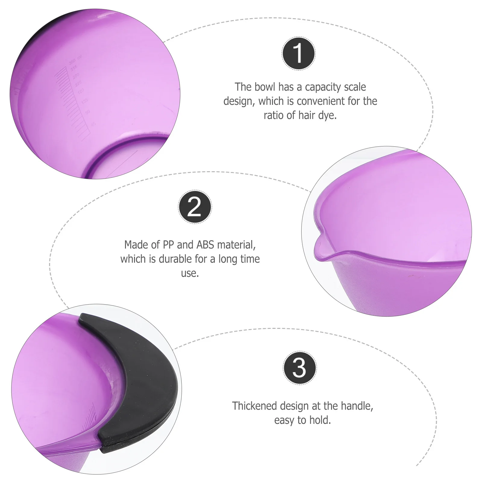 5 قطعة وعاء إمداد لون الشعر مادة ABS قوية حافة غير قابلة للانسكاب مثالية لمعالجات الشعر في المنزل وصالونات التجميل وعاء صبغ تصفيف الشعر