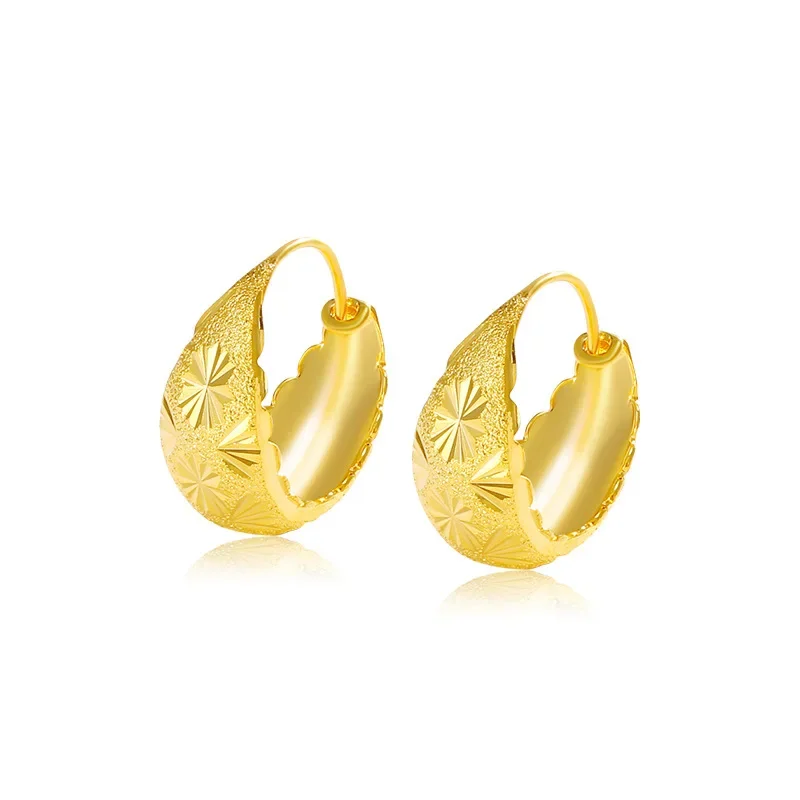 24K Gold Plating Earrings Printing Sky Stars Ear Studs For Women Girl Gilding Nobility Earrings Charm Artwork Jewelry 2024