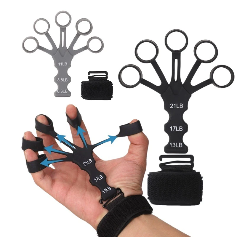 Silicone Finger Exerciser Hand Grip Training Wrist Strength Finger Flexion Extension Enhancer Five Finger Grip Strength Trainer