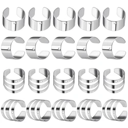 20Pcs Stainless Steel Ear Cuff Earrings Cartilage Clip On Wrap Earrings Ring Non-Piercing Jewelry Making Accessories Wholesale