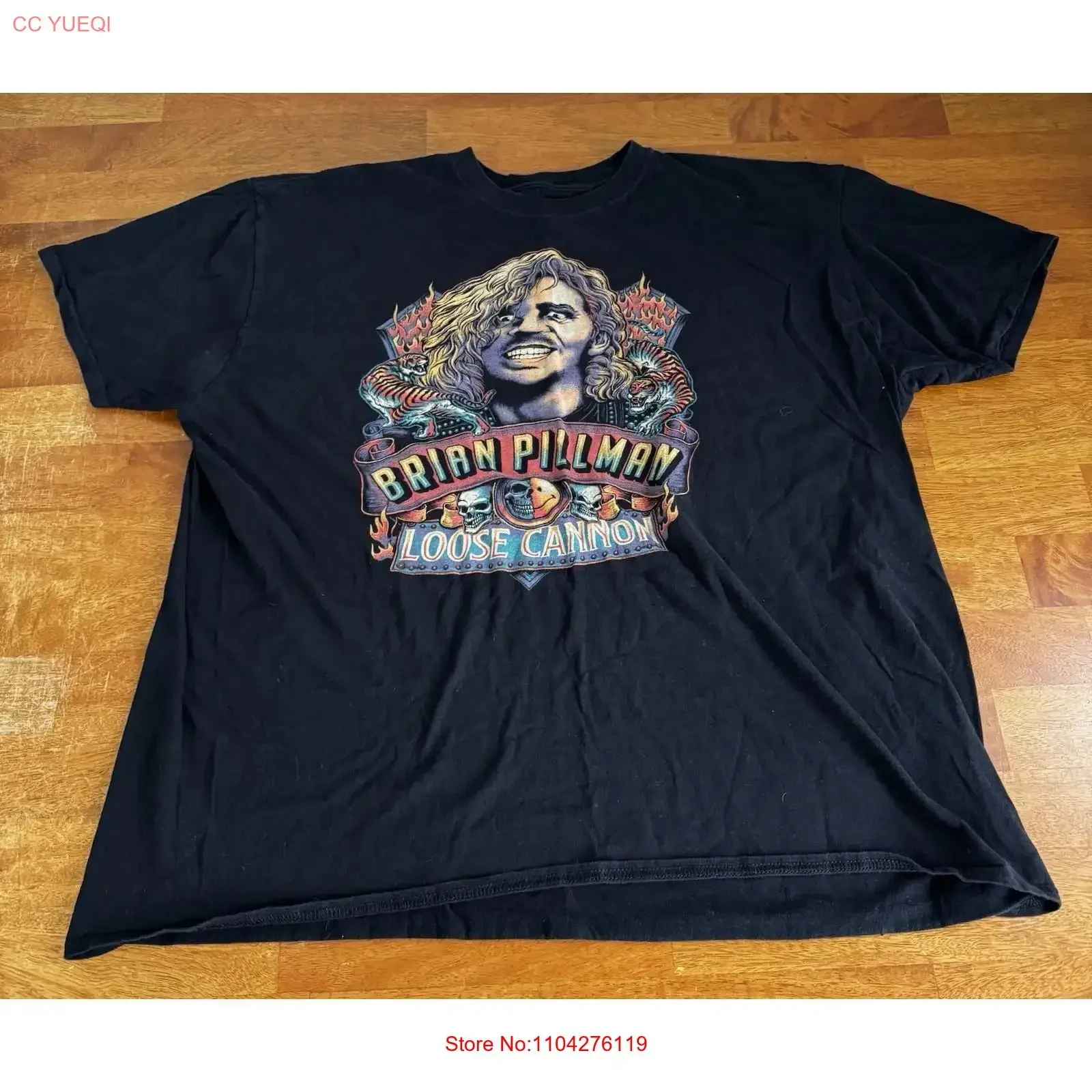Brian Pillman Loose Cannon Wrestling T Shirt Men s 2XL Black vintage Washed Casual Slightly Comfortable Unisex