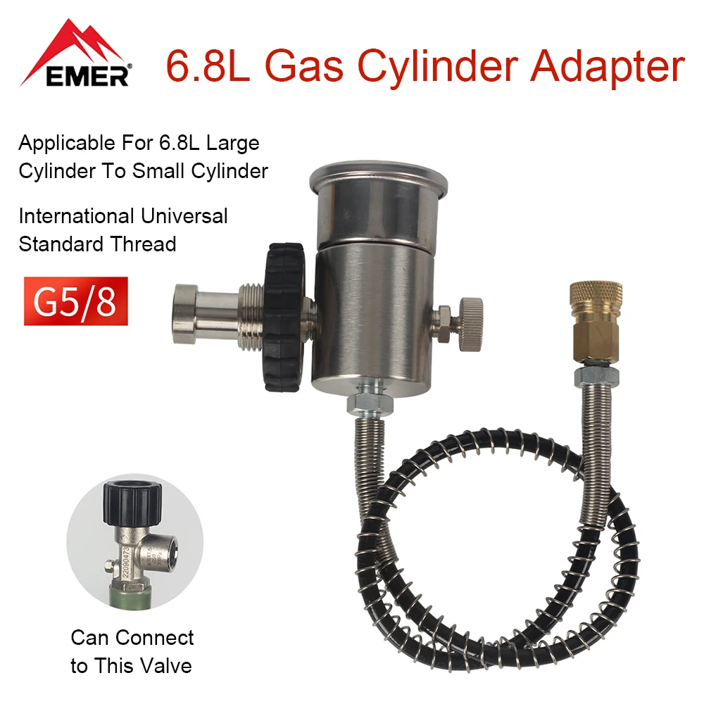 EMER 300BAR Fill Station Scuba Refill Charging Adapter with Quick Connect Female Coupler Gauge Aluminum Alloy Stainless Steel
