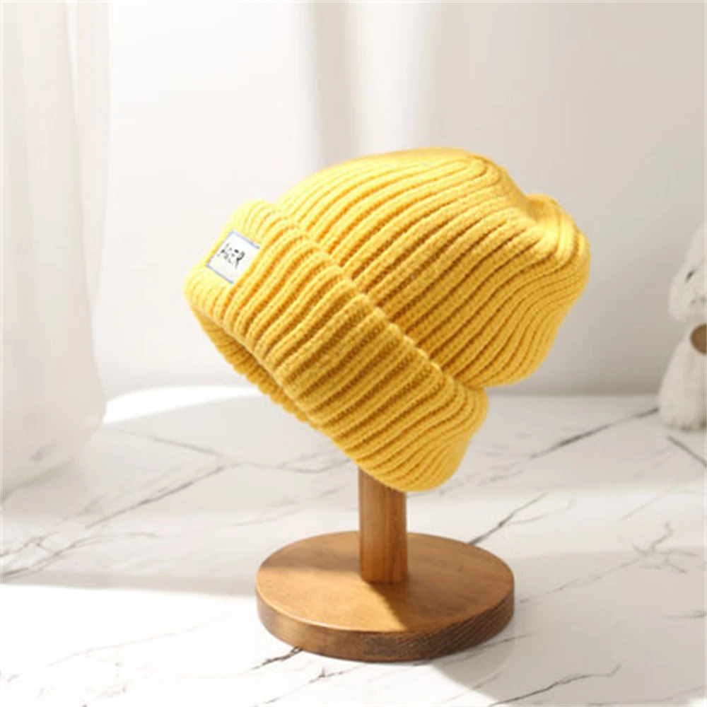 2024 Women Hat Knitted Winter Warm Cap Female Hip Hop Solid Color Cotton Knitting Muts Curled Coarse Wool Multicolor Big Hat