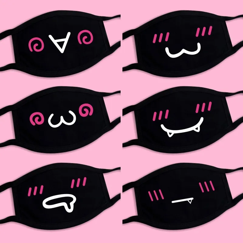 Cartoon Lovely Cotton Expression Masks Festive Party Respirator Keep Warm Cotton Cute Smile Mask Camouflage Anti Dust Mouth Mask