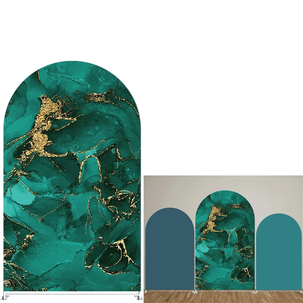 Темно-зеленые мраморные чехлы с принтом арки для вечеринок, арочные панели, реквизит для украшения свадебной вечеринки, дня рождения, эластичная ткань