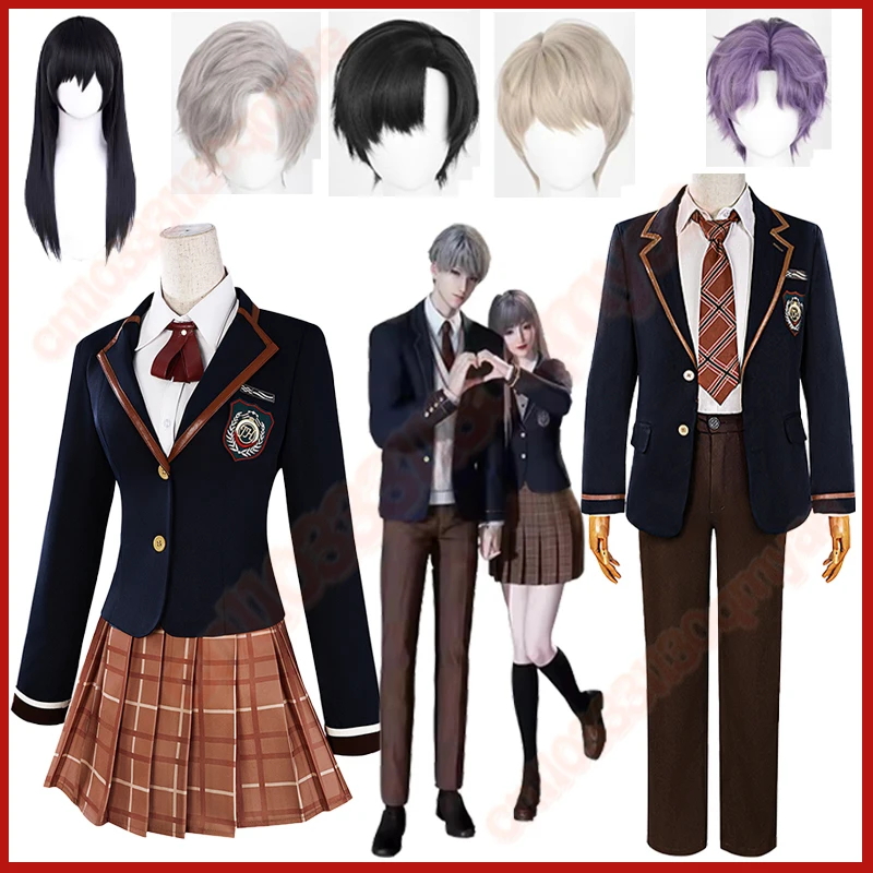 

Game Xavier Sylus Rafayel Zayne School Uniform Anime Love and Deepspace DK JK Cosplay Costume Adult Dress Pants Party Outfits