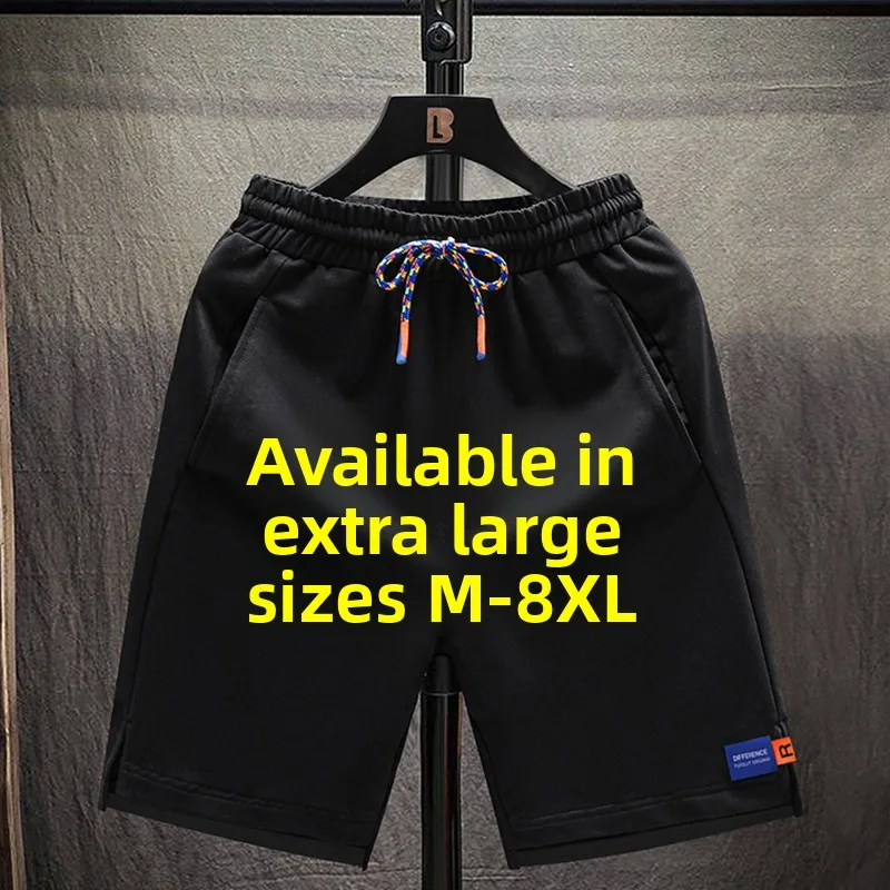 

plus Size Men's Cotton Shorts Summer Casual Sports Five-Quarter Length Comfortable Loose Fit Straight Leg Pants mid Waist