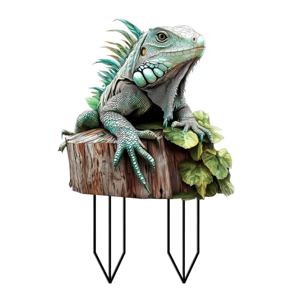

Waterproof Rust-proof Garden Stake Garden Stake Iguana Decoration Decorative Acrylic Iguana Garden Stake for Flower for Lawn