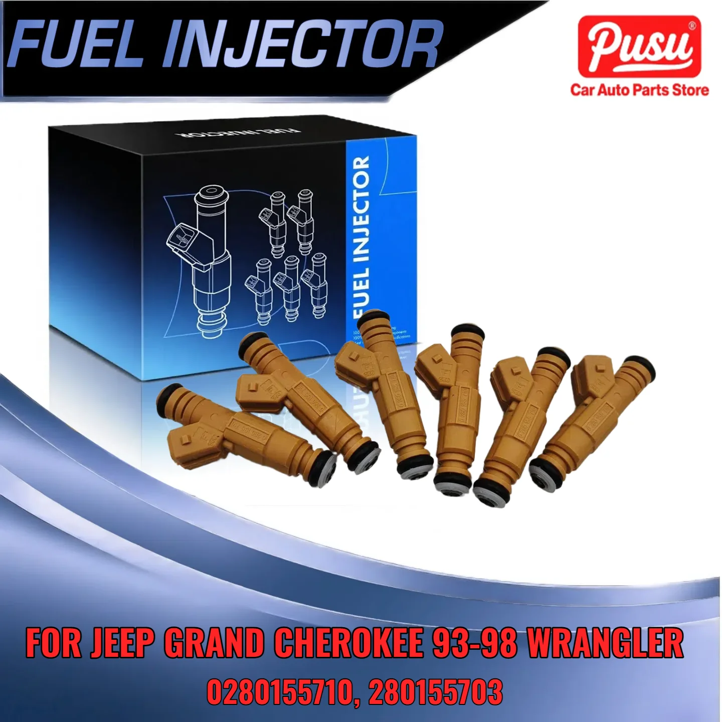 

For Jeep ZJ L6 Engine 6 Pack Fuel Injector Replacement 0280155710 For Grand Cherokee 1993 1998 Wrangler