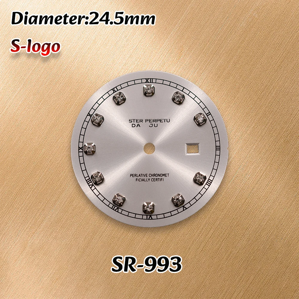 ساعة NH05 حركة نسائية - مقاس 24.5 ملم بشعار Sunray Diamond مع مضيئة باللون الأخضر |   ملحقات تعديل الساعة الكاملة