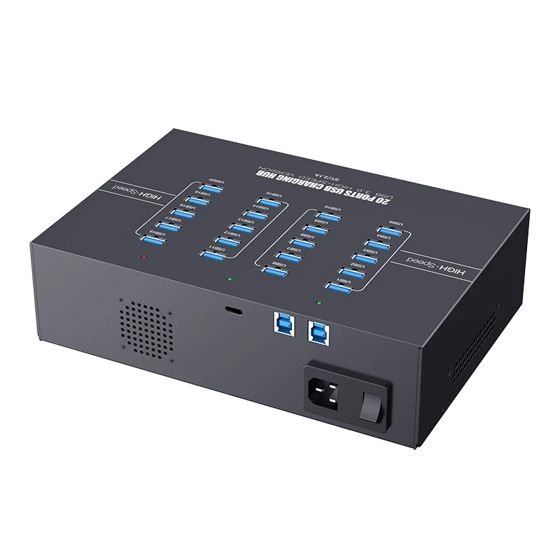 

Sipolar a223 20 Port Usb Hubs 3.0 Industrial Hub Powered With 5v 40a Power Adapter For refurbished Phone