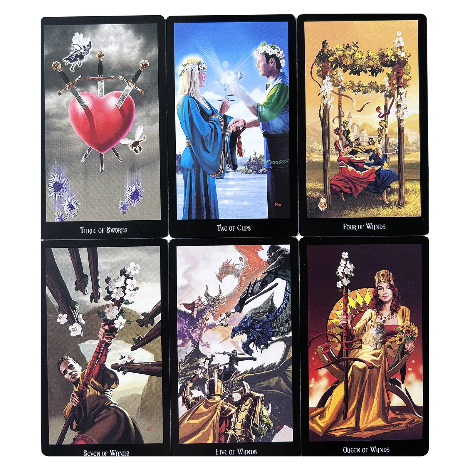 Cartas de adivinación de runas para principiantes, baraja de Tarot en inglés de 12x7cm de alta calidad con libro de guía, juegos de entretenimiento