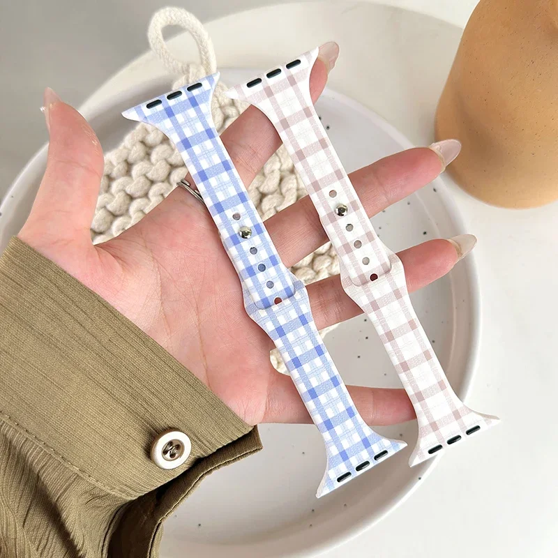 Slim Silicone Strap for Apple Watch Bands 12 46/42mm 38mm 40mm 41mm 44mm Elegant Bracelet iWatch Series Ultra 3 2 7 6 SE 9 10 11
