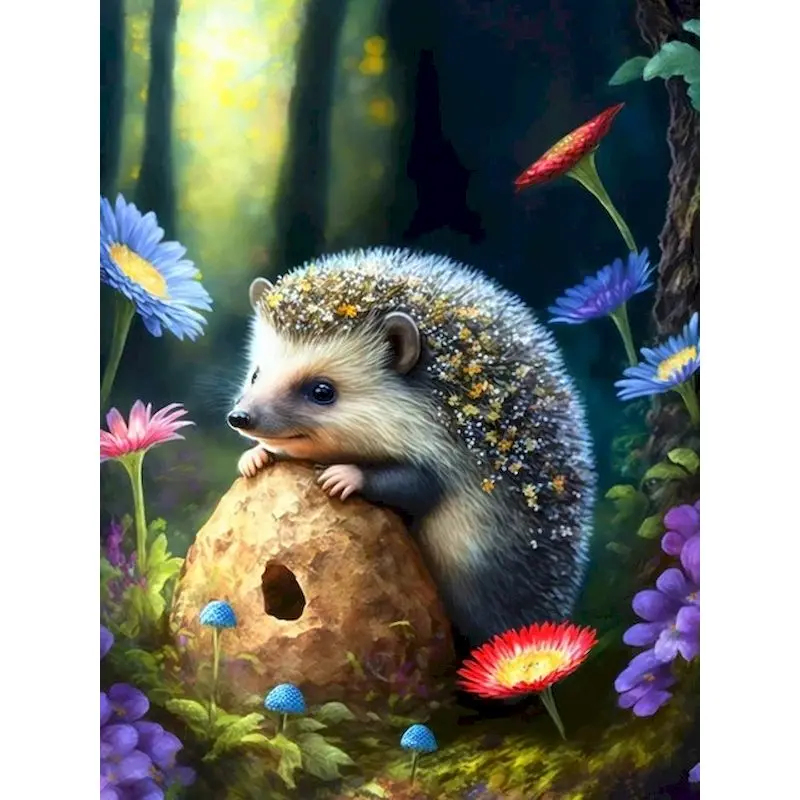 動物たちの… キャンバス絵画 GATYZTORY DIY フレーム数字による絵画森の動物 DIY 数字による
