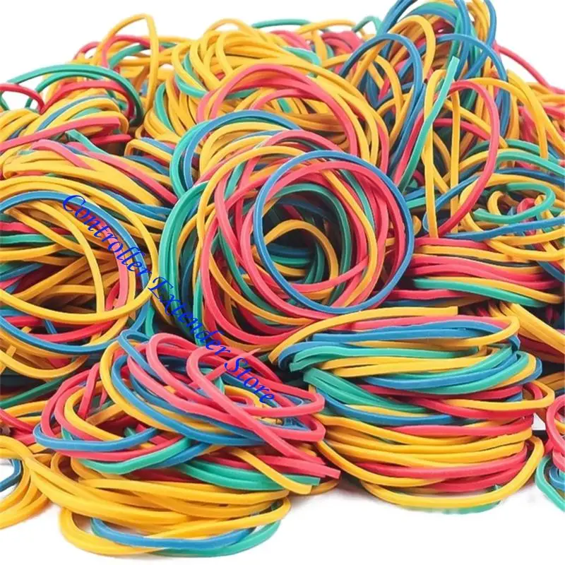 

N84B Многомерные резиновые полосы Elastic Bands из 400 ярких цветов Толстый гибкий материал для школьных ремесленных проектов