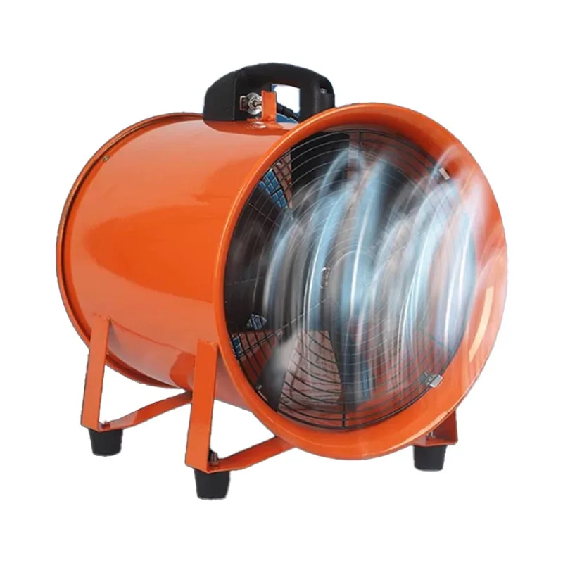 Kipas Aliran Aksial Portabel 24 inci 600mm 220v untuk Pertukaran Udara dan Pengeluaran Limbah Industri, Blower Kecepatan Tinggi, Kipas Saluran Kuat, Dapat Disesuaikan